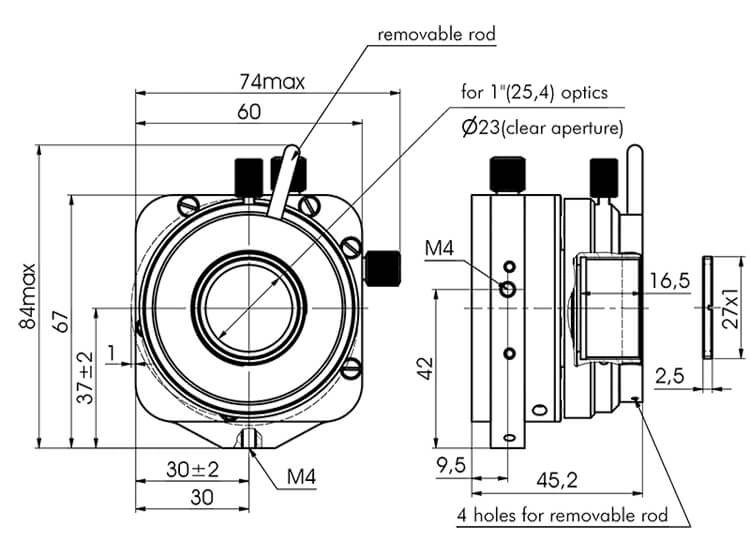 Two Axes Translation Polarizer Holder 840-0240