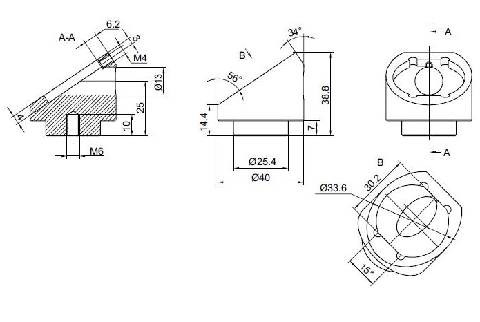 Adapter for Rectangular Polarizer at 56 deg 840-0118