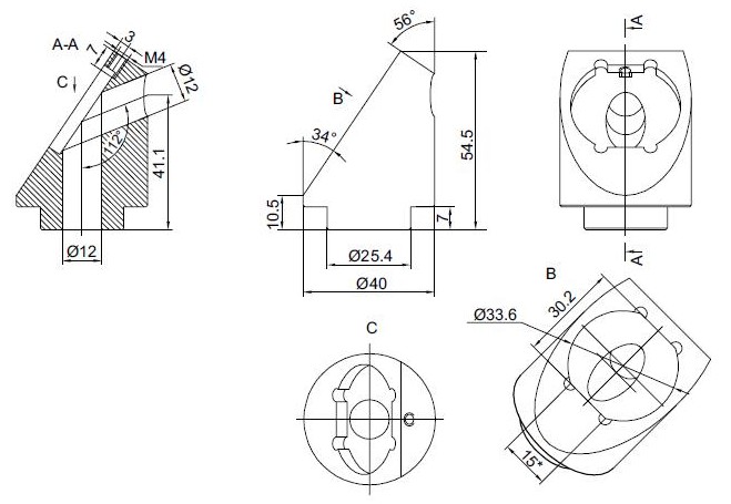 Adapter for Rectangular Polarizer at 56 deg 840-0118