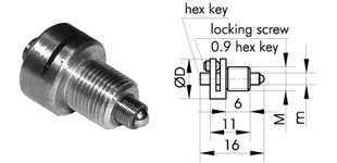 Fine Hex Adjustment Screws 870-0090, 870-0095